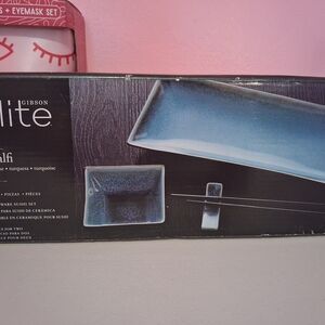 Gibson Turquoise Blue Ceramic Sushi Serving Set